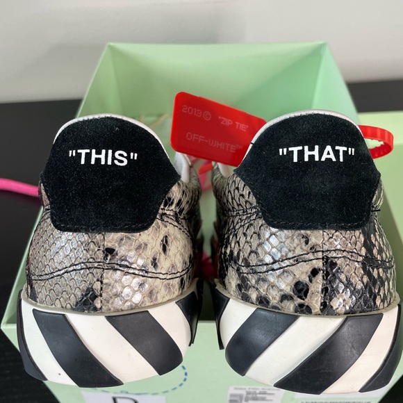 Off White Snakeskin Sneakers - Picture 3 of 8